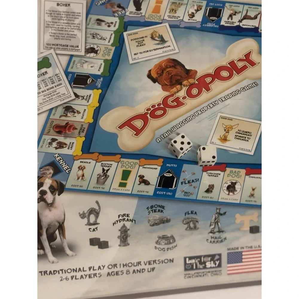 NEW Vintage Dog-Opoly Dogopoly Board Game Monopoly Complete  Original‎ Old Puppy
